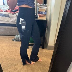90 degree by Reflex Hi Rise flare leggings with a side slit